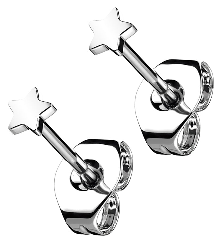 Star Titanium Threadless Earrings