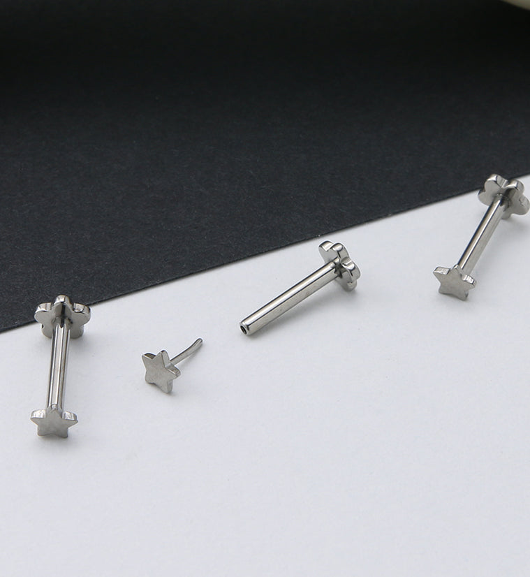 Star Titanium Threadless Labret