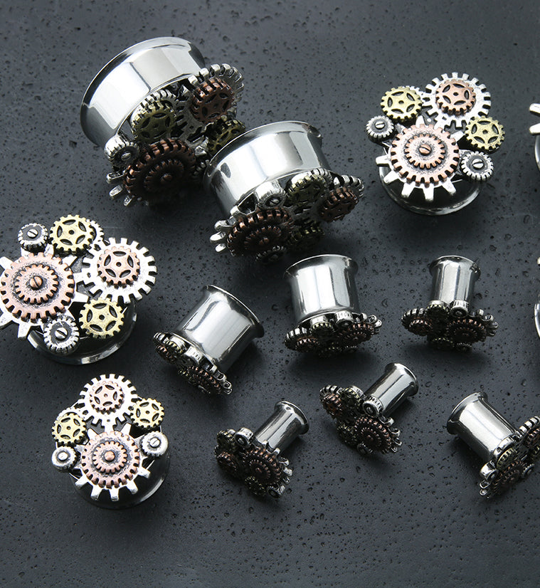 Steampunk Clockwork Stainless Steel Plugs