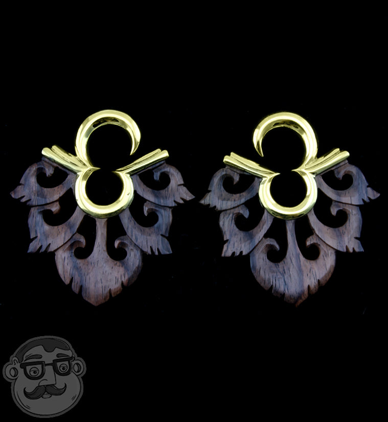 Stipule Wood & Brass Ear Weights