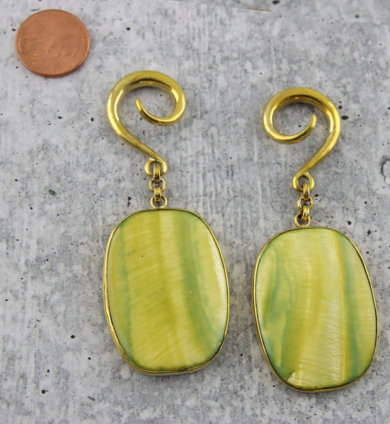 Chartreuse Mother of Pearl Shell Hangers