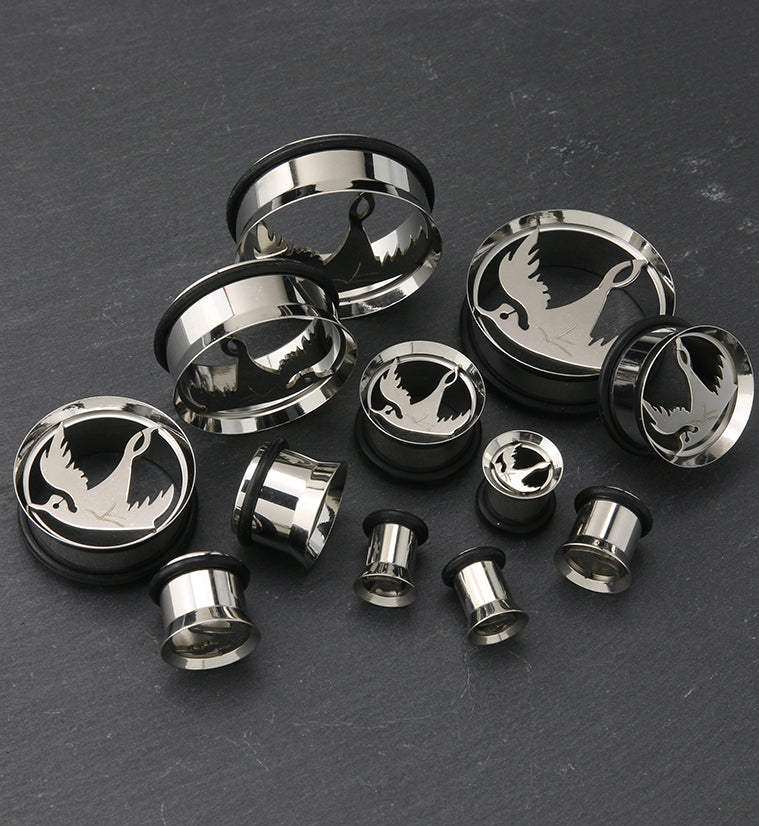 Swallow Single Flare Stainless Steel Tunnels (CLOSEOUT)