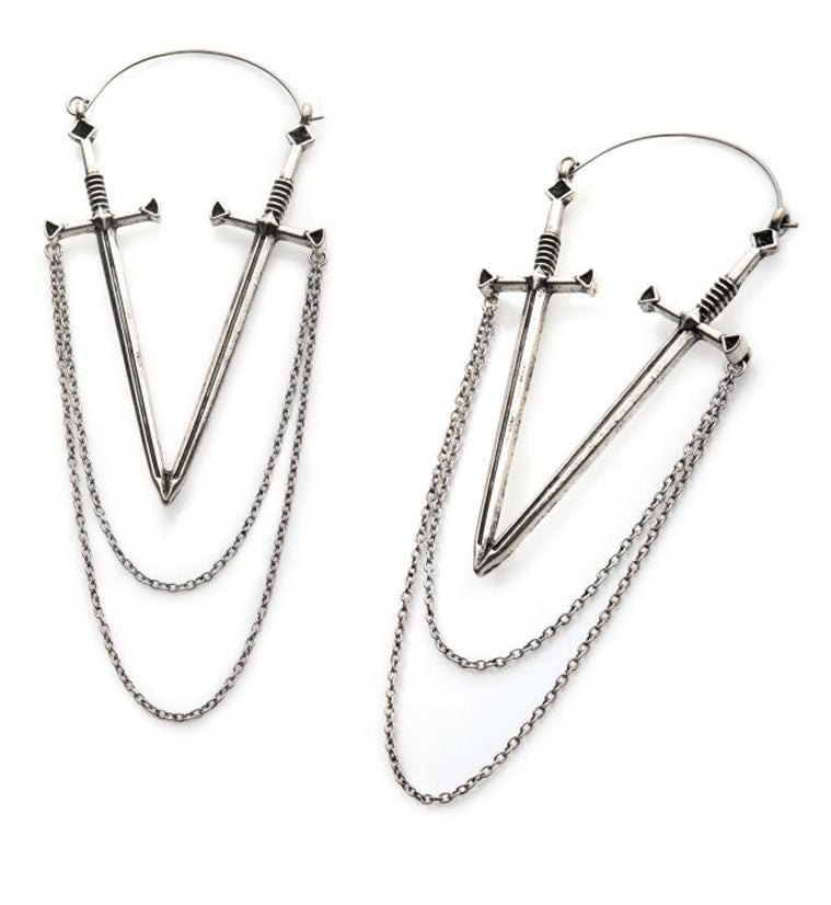 20G Sword & Chain Plug Hoops