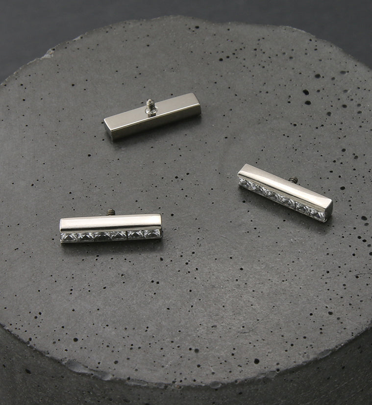 Tall Rack CZ Internally Threaded Titanium Top