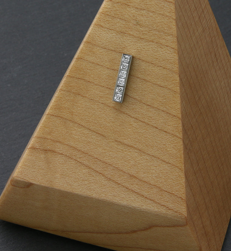 Tall Rack CZ Threadless Titanium Top