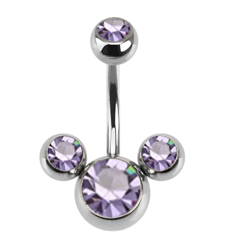 Tanzanite Trinity CZ Belly Button Ring