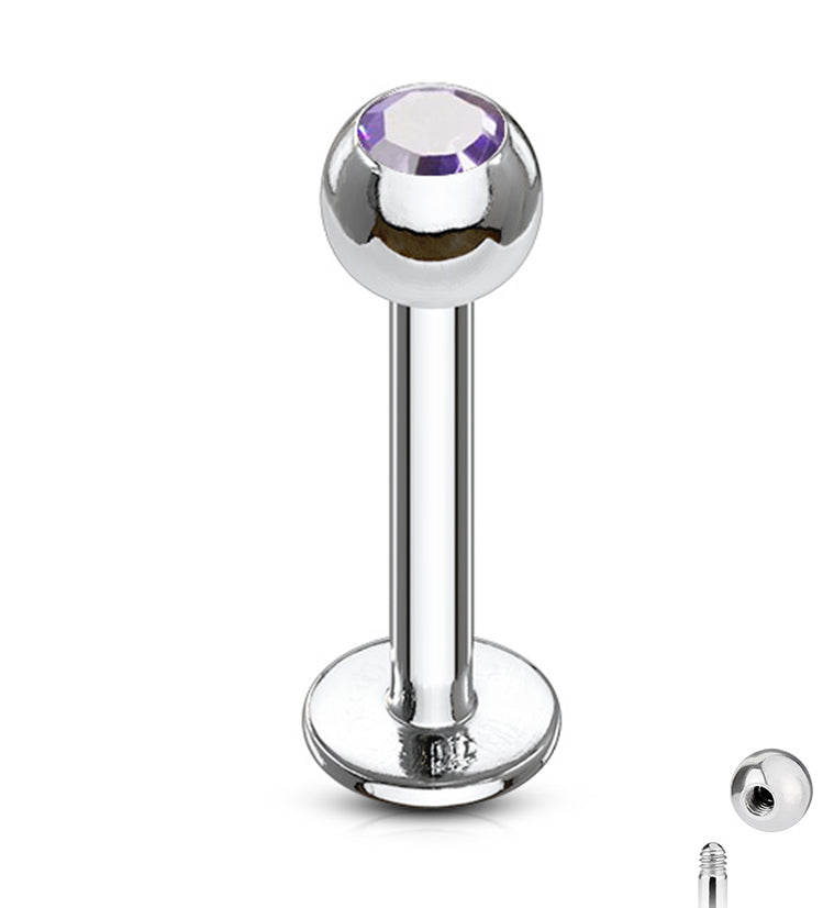 Tanzanite CZ Labret Post