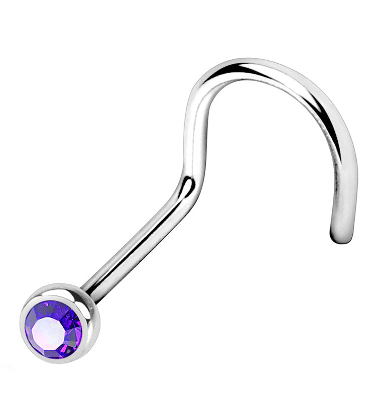 Tanzanite Gem Nose Screw Ring
