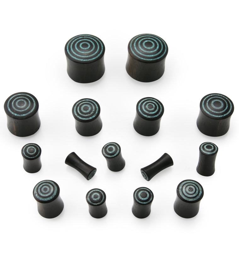 Target Turquoise Howlite Stone Inlay Areng Wooden Plugs