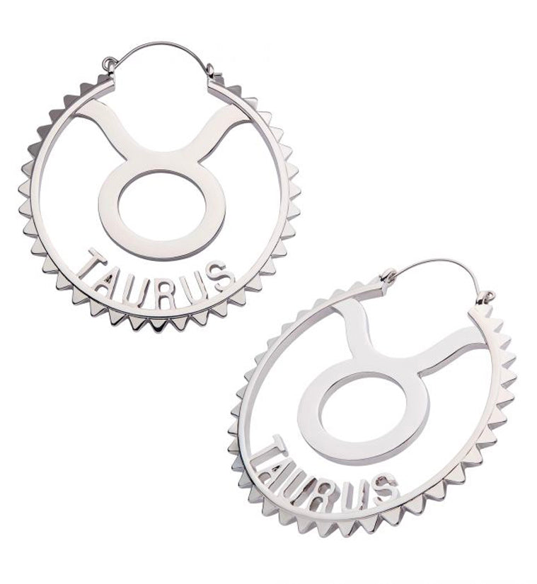 Taurus Sign Plug Hoops