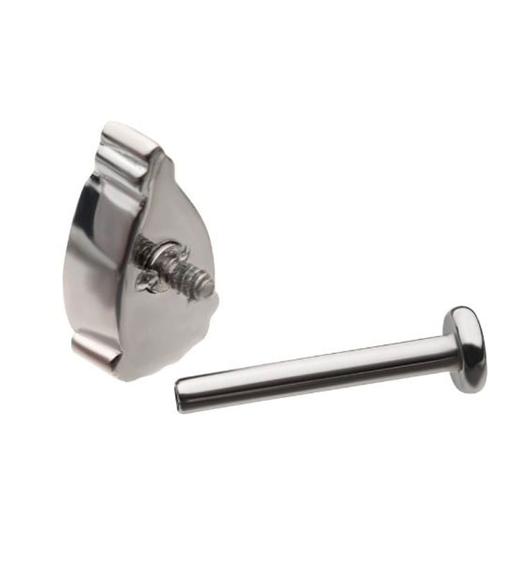 18G Teardrop CZ Internally Threaded Labret