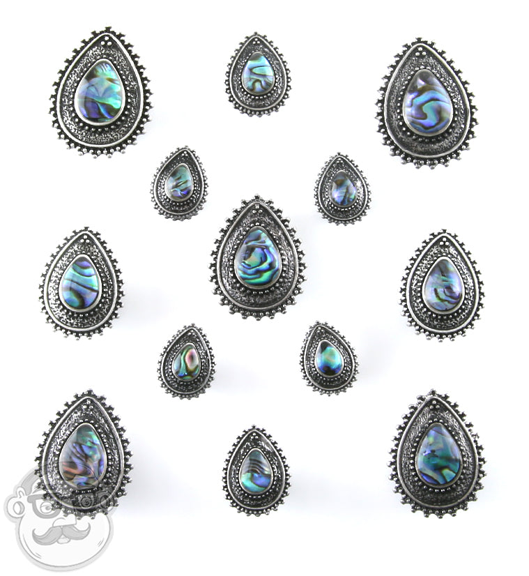 Abalone Teardrop Plate Steel Plugs