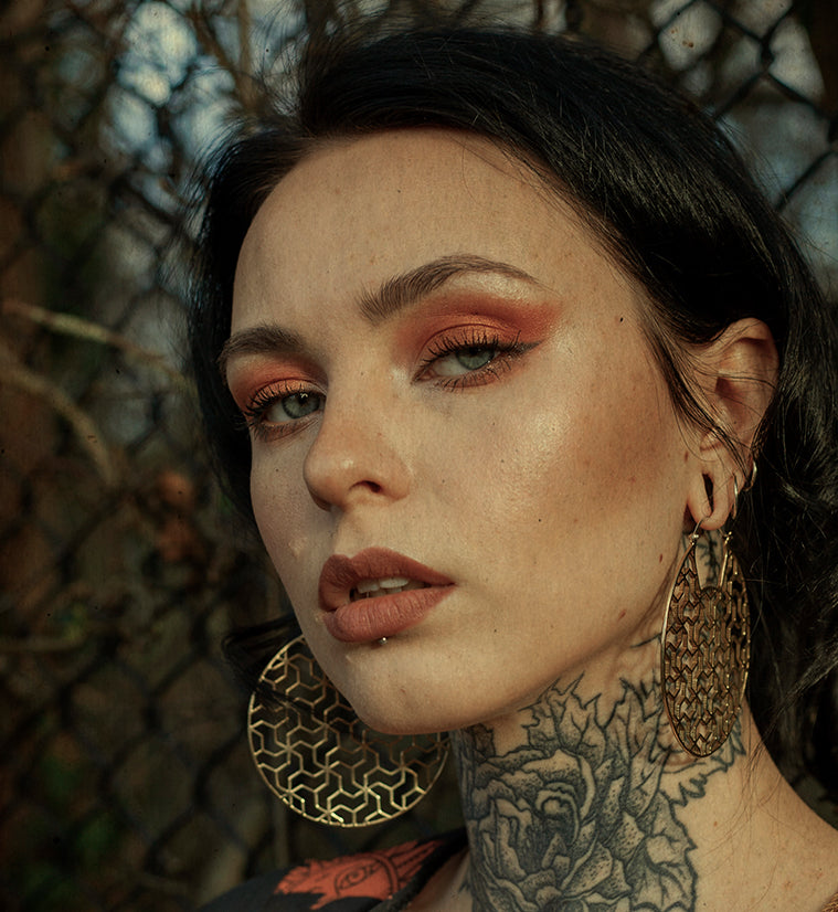 Tessellation Brass Earrings - Weights