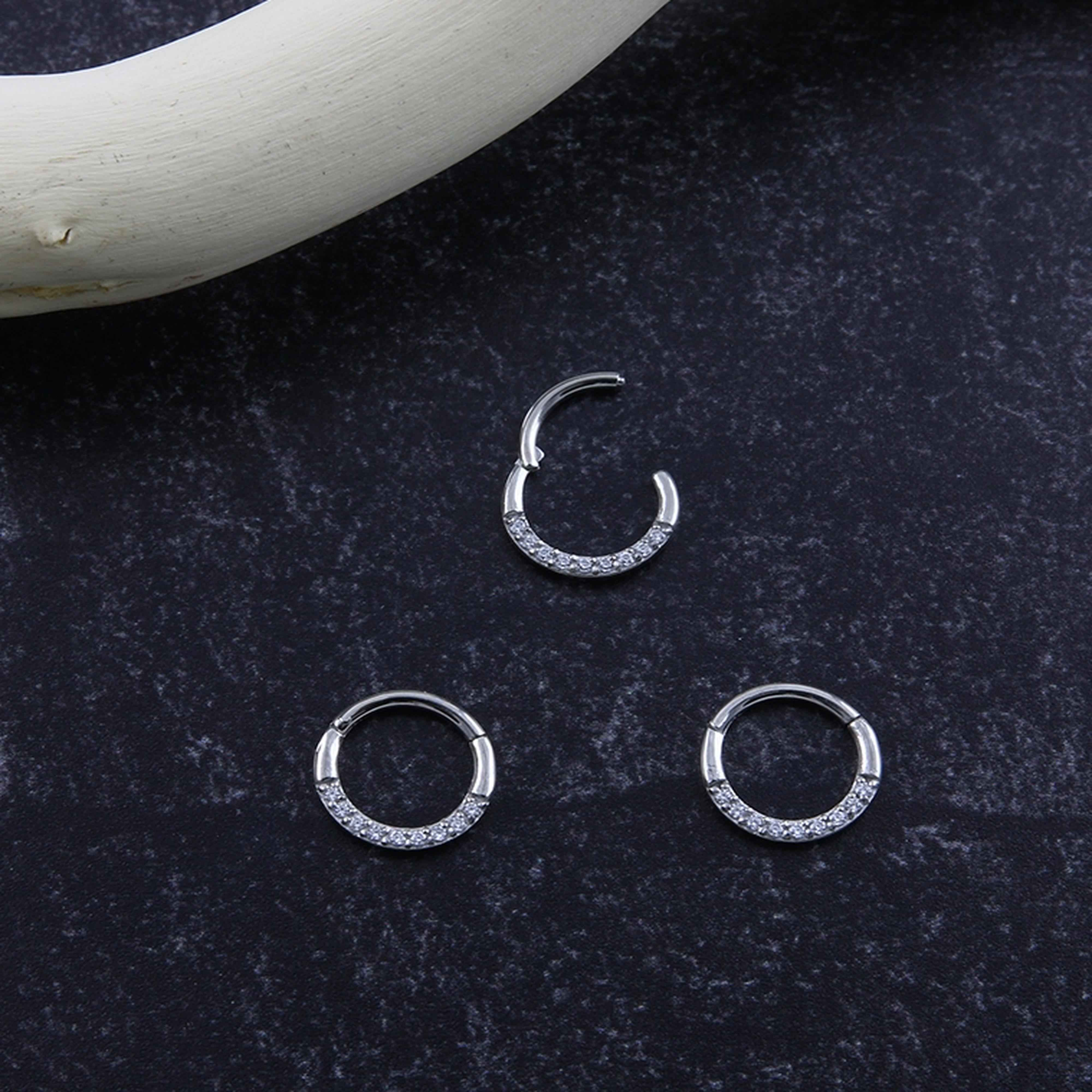 Tenfold CZ Hinged Segment Ring