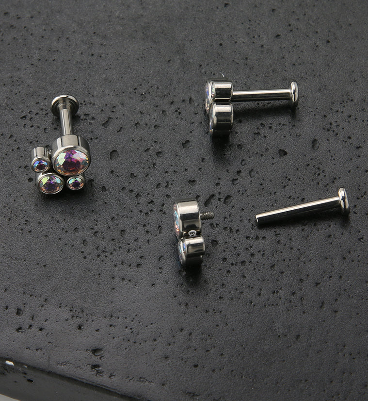 Tetrad Aurora CZ Titanium Labret