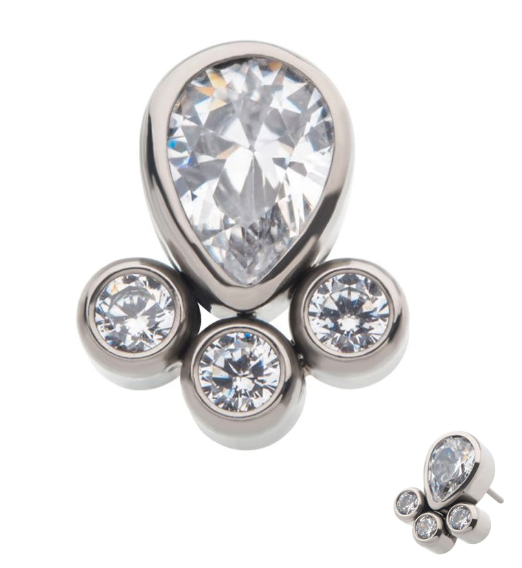 Tetrad CZ Titanium Threadless Top