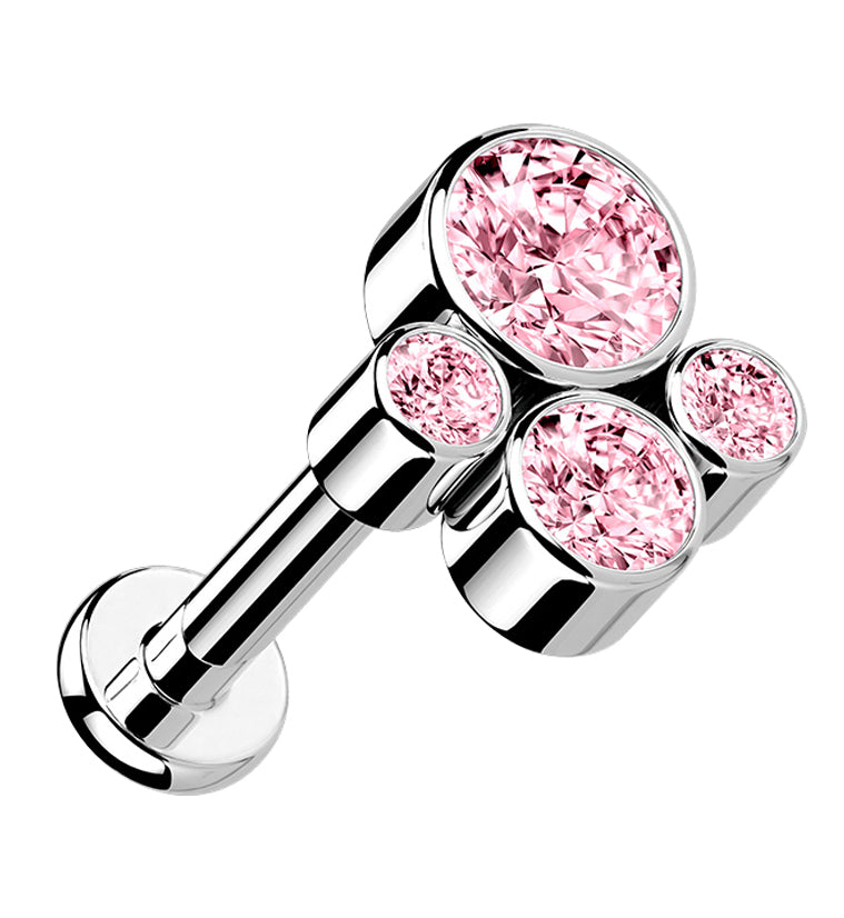 Tetrad Pink CZ Titanium Labret