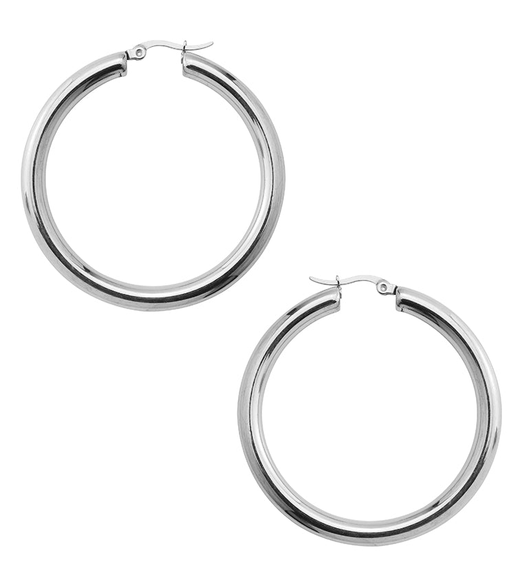 Thick Stainless Steel Hoop Earrings