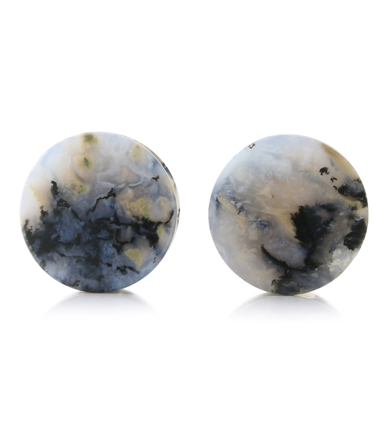 Tiger Agate Dendritic Stone Plugs 3/4" (19mm) Version 3