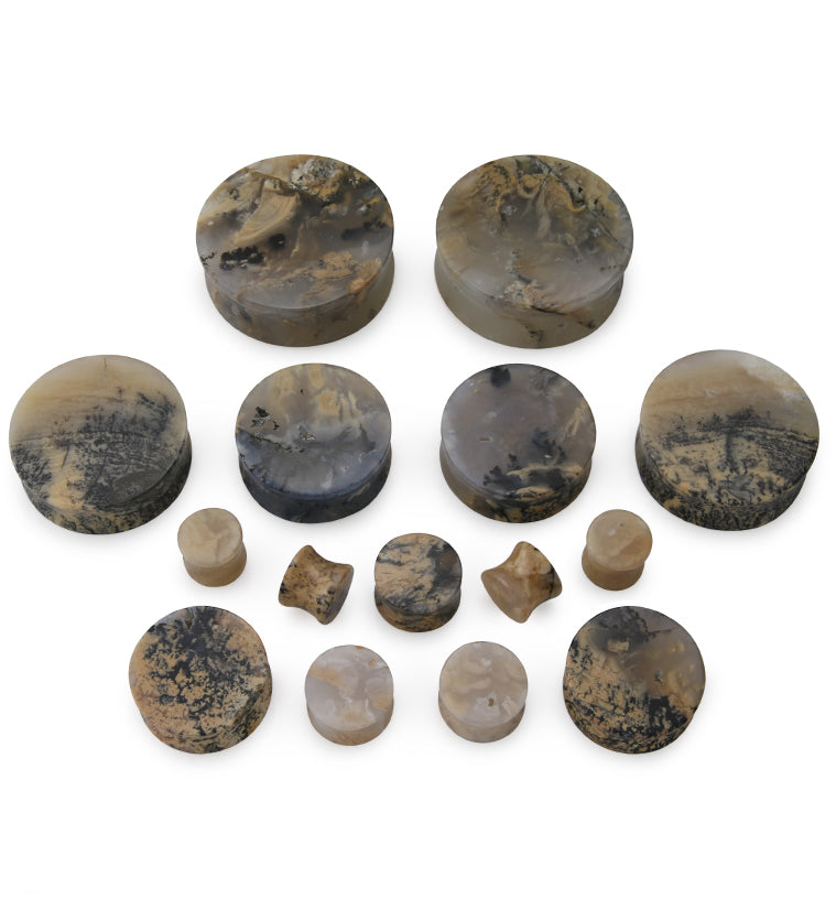 Tiger Agate Dendritic Stone Plugs