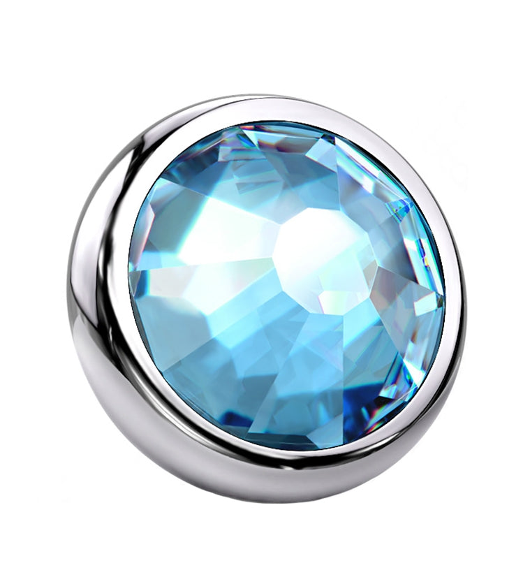 Aqua CZ Titanium Bezel End