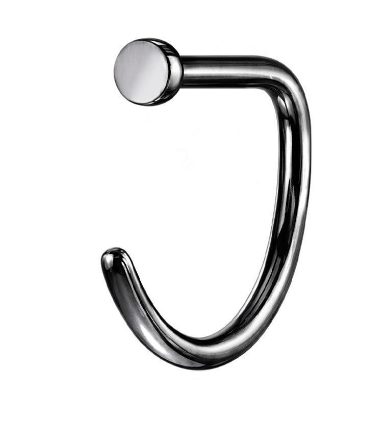 Black PVD Titanium Flat Nose Curve Ring