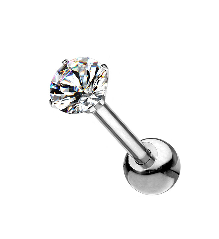 Titanium CZ Cartilage Barbell