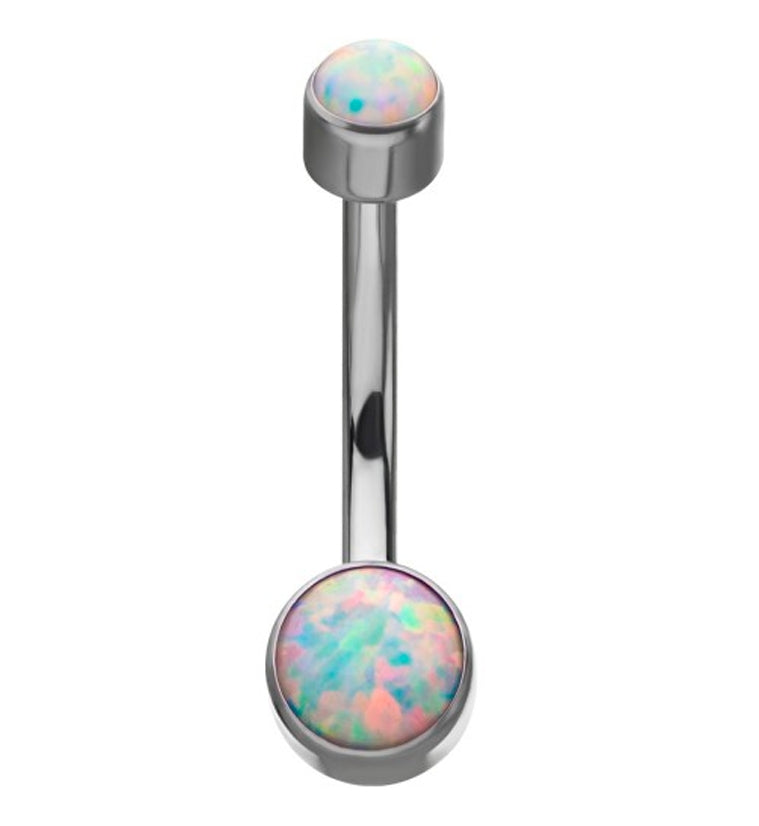 Opalite Bezel Titanium Belly Button Ring