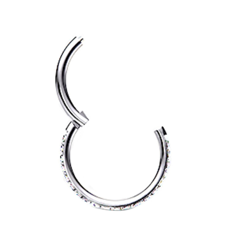 Titanium Hinged Edge CZ Segment Ring