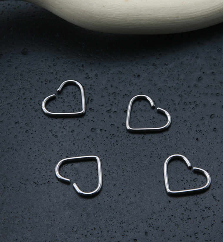 Niobium Heart Seamless Hoop Ring