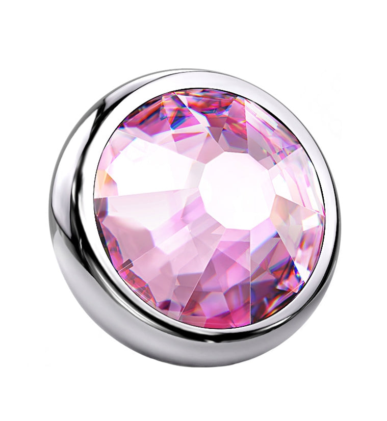 Pink CZ Titanium Bezel End