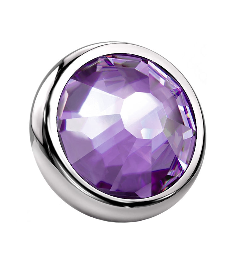 Purple CZ Titanium Bezel End