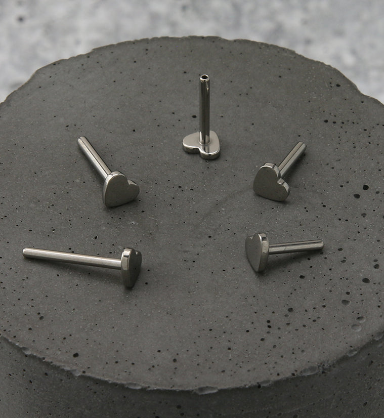 Titanium Threadless Heart Back Labret (Back Only)