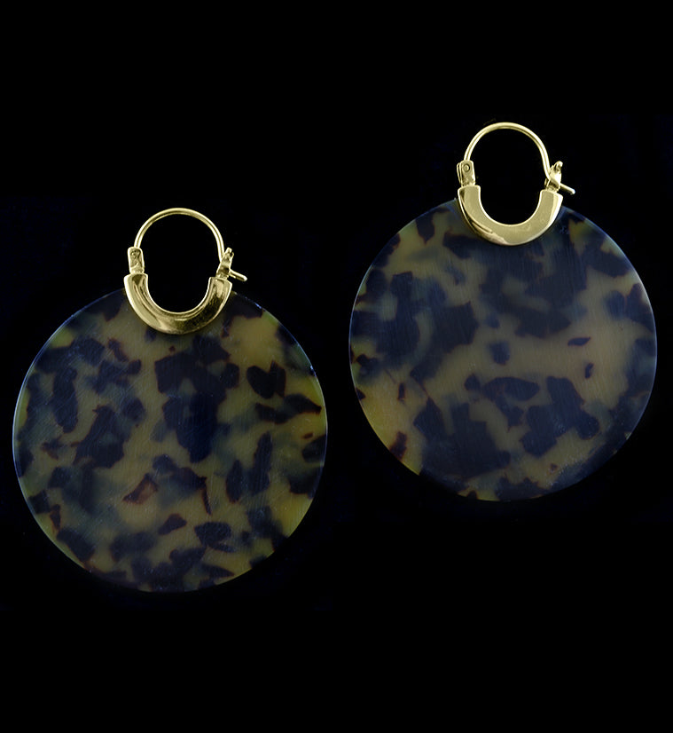 14G Tortoise Acetate Disk Earrings