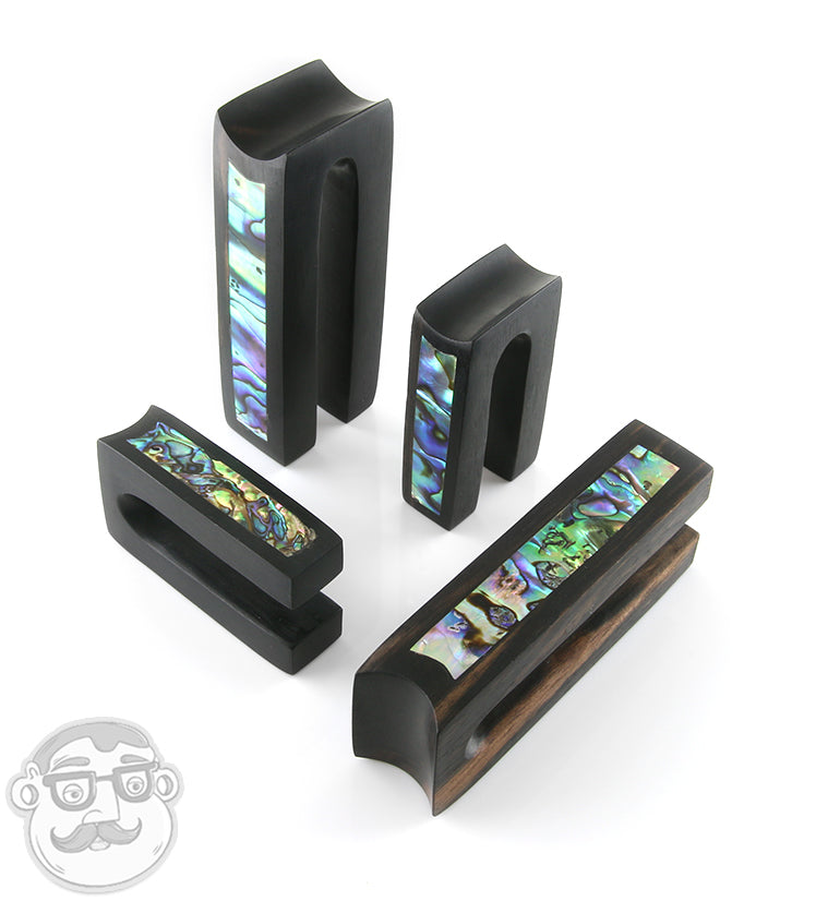 Tower Areng Wood Ear Weights with Abalone Shell Inlay