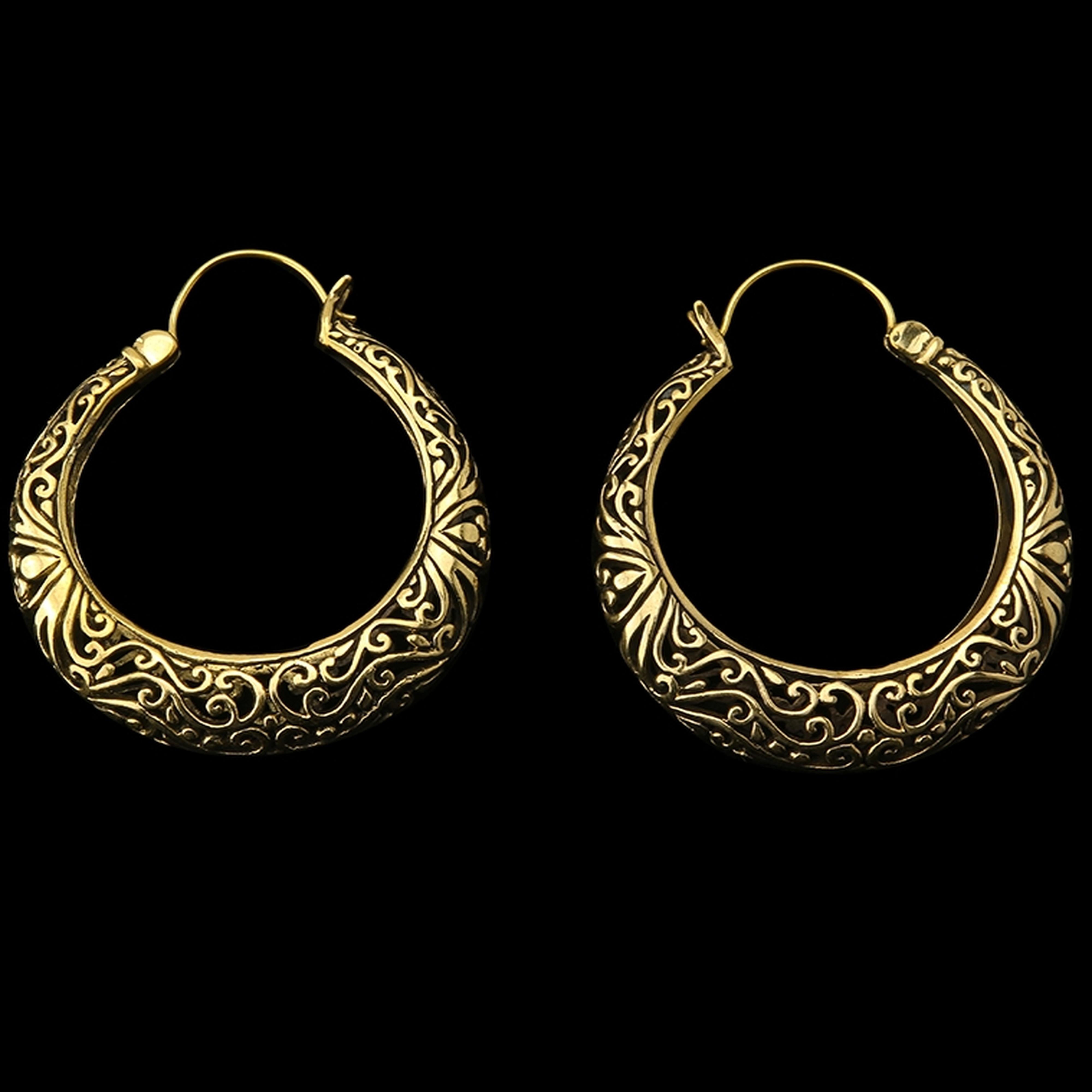 18G Tracery Brass Earrings