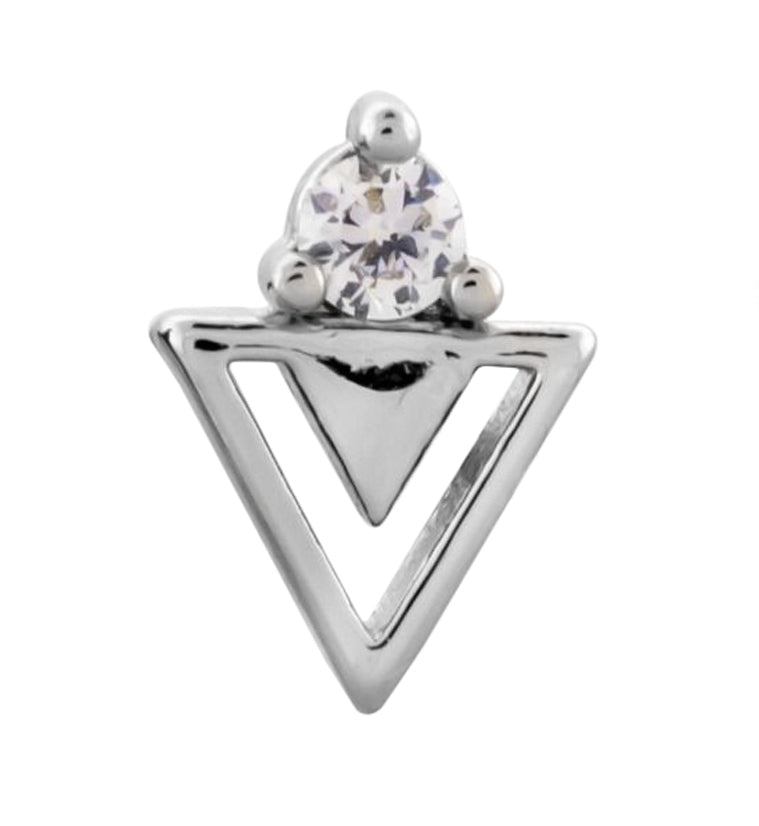 Triangle Cut CZ Cartilage Barbell
