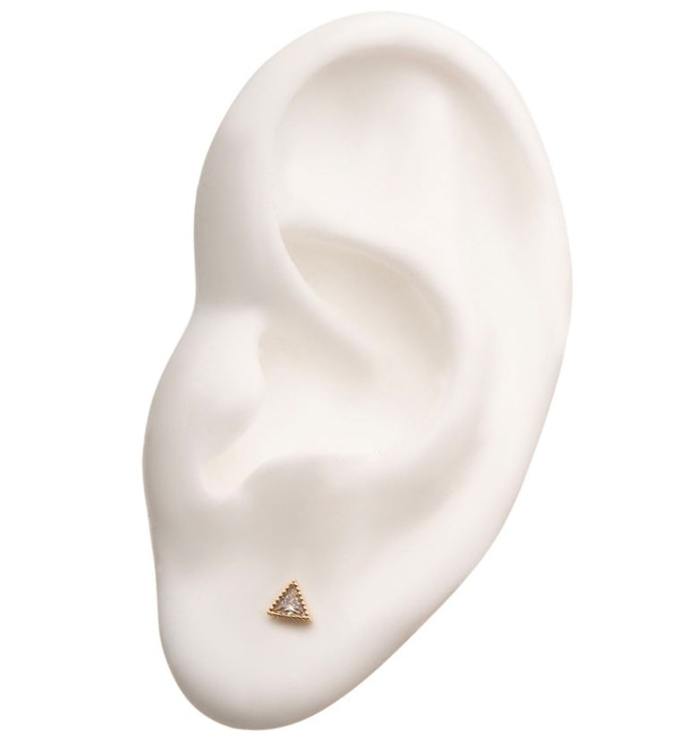 14kt Triangle CZ Threadless Top