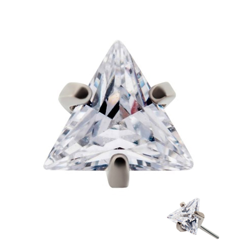 Prong Set Triangle CZ Titanium Threadless Top