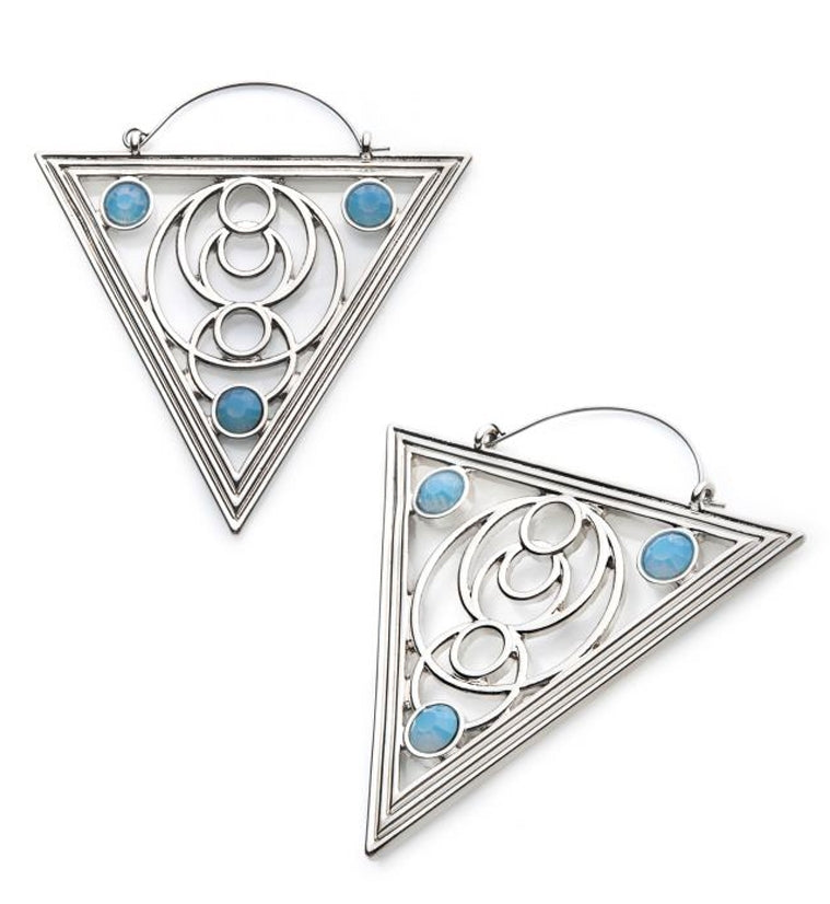 20G Crop Triangle Opalite Plug Hoops