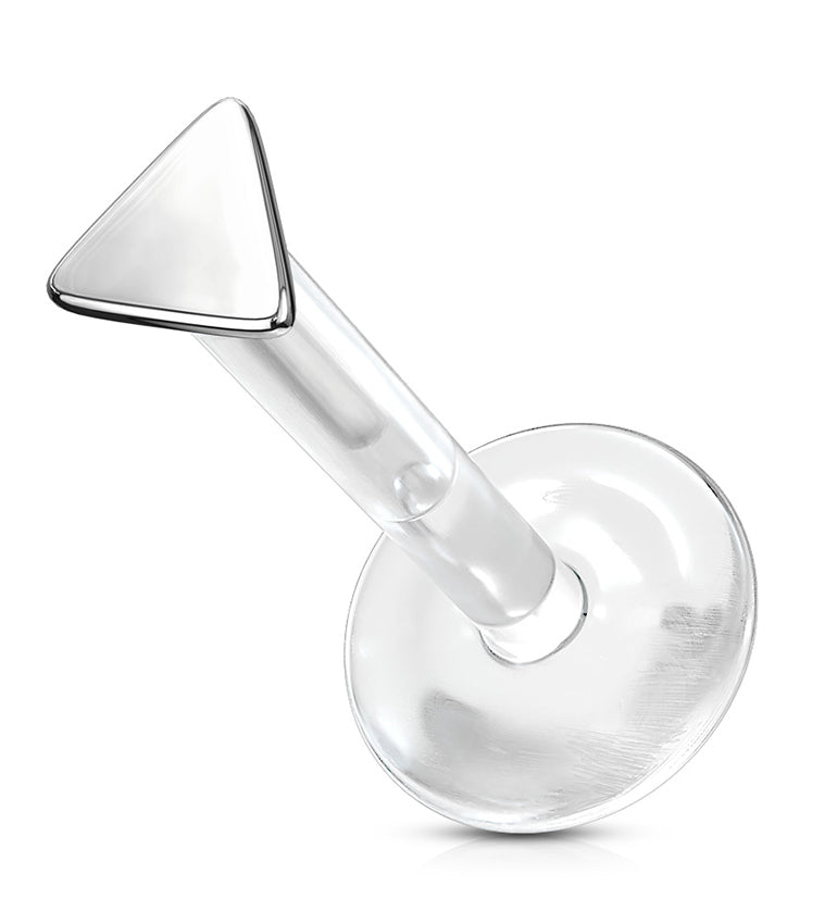 16G Triangle 14kt White Gold Bioflex Labret Post