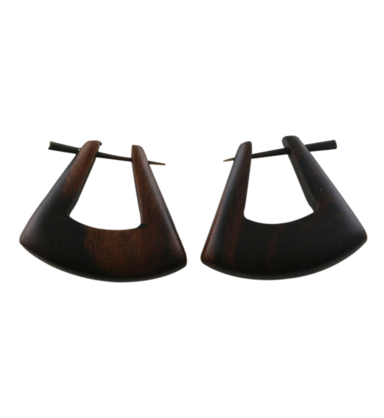 Rect Wooden Tribal Earrings