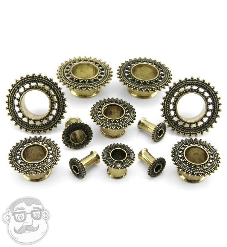 Opata Shield Brass Tunnel Plugs