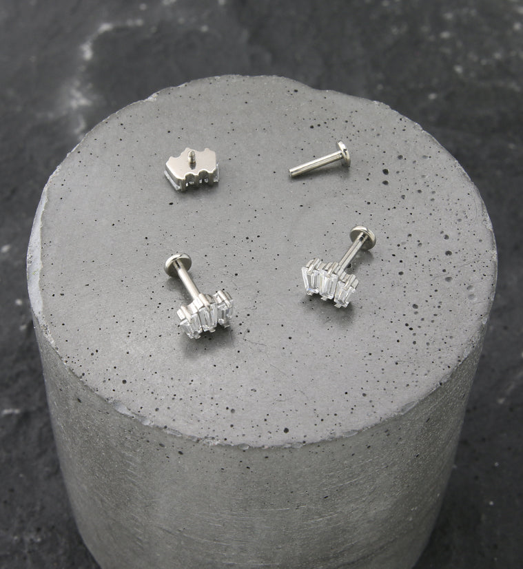 Trinal Clear CZ Titanium Internally Threaded Labret