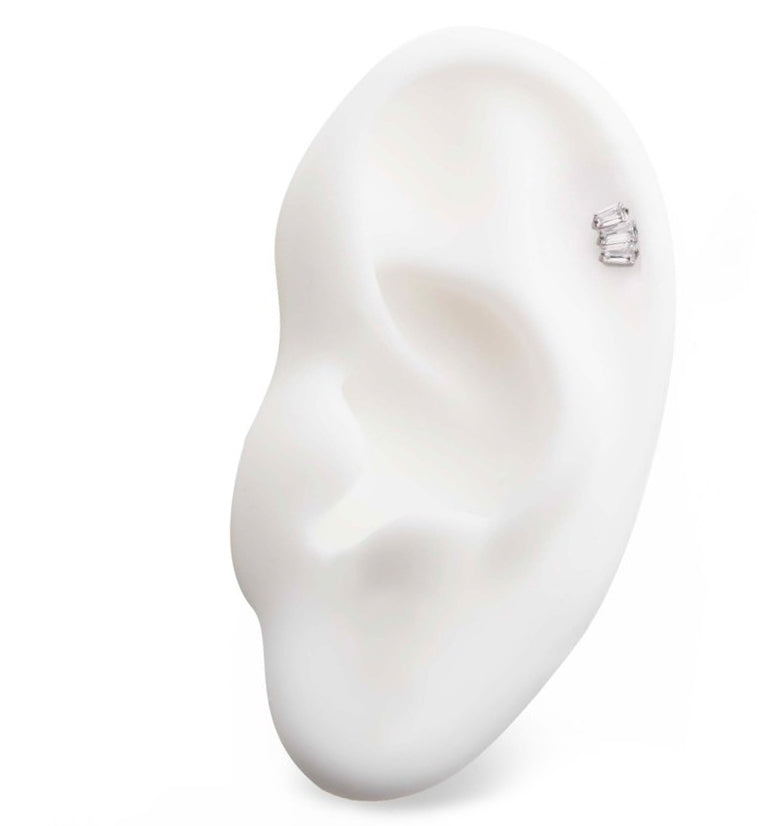 Trinal CZ Threadless Titanium Top