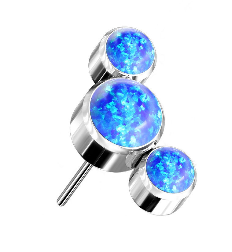 Triple Blue Opalite Titanium Threadless Top