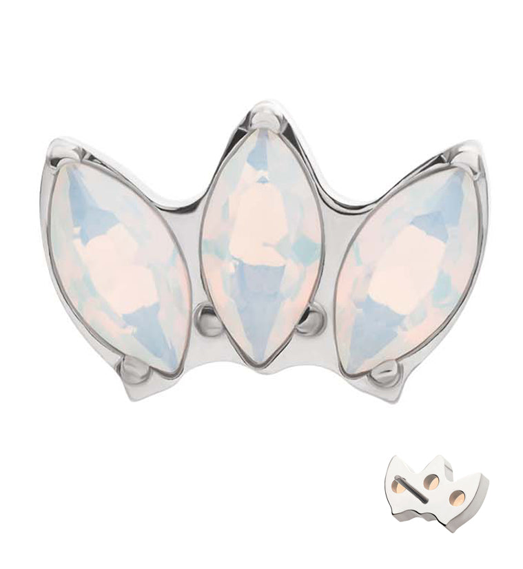 Triple Empress White Opalite Threadless Titanium Top