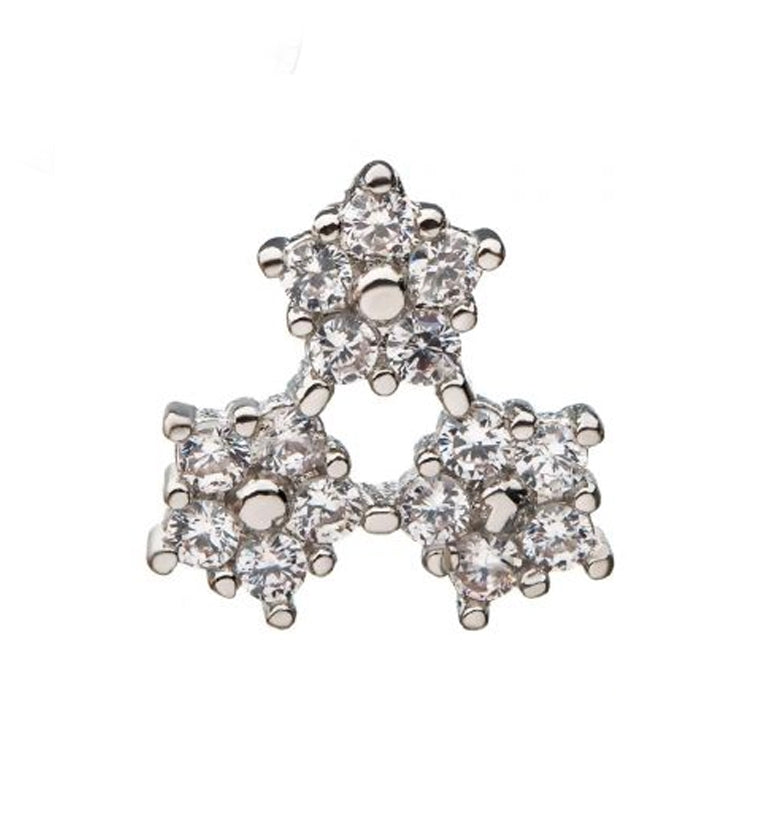 18G Trine CZ Floral Cartilage Barbell