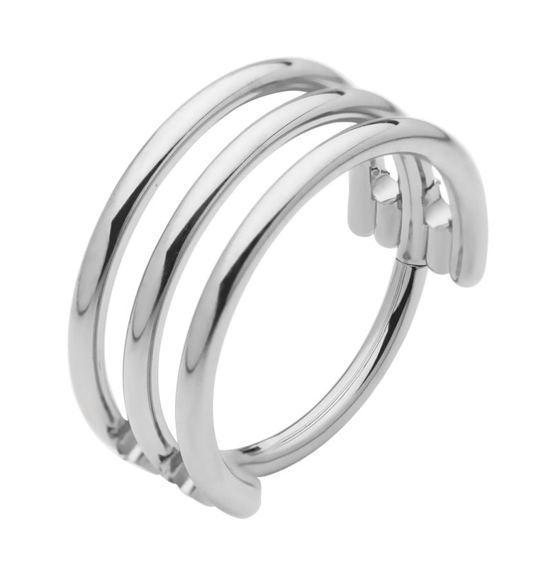 Triple Interval Hoop Titanium Hinged Segment Ring