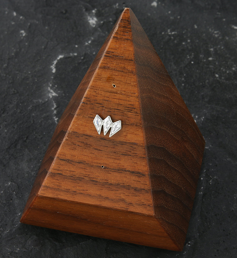 Triple Quill Clear CZ Titanium Threadless Top